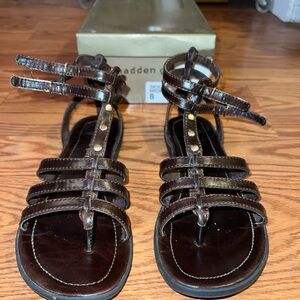 Madden Girl Sicilly dark Brown strappy gladiator sandals. Size 8M